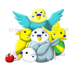 Pudgy Budgies by Wolfs-echo