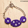 Purple polymer clay bracelet