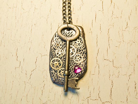 Steampunk key necklace