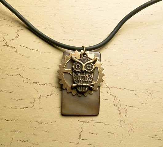 Steampunk owl necklace