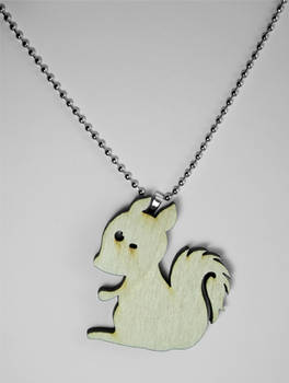 Squirrel Wooden Pendant