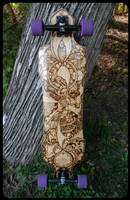 Longboard with Custom Pyrography