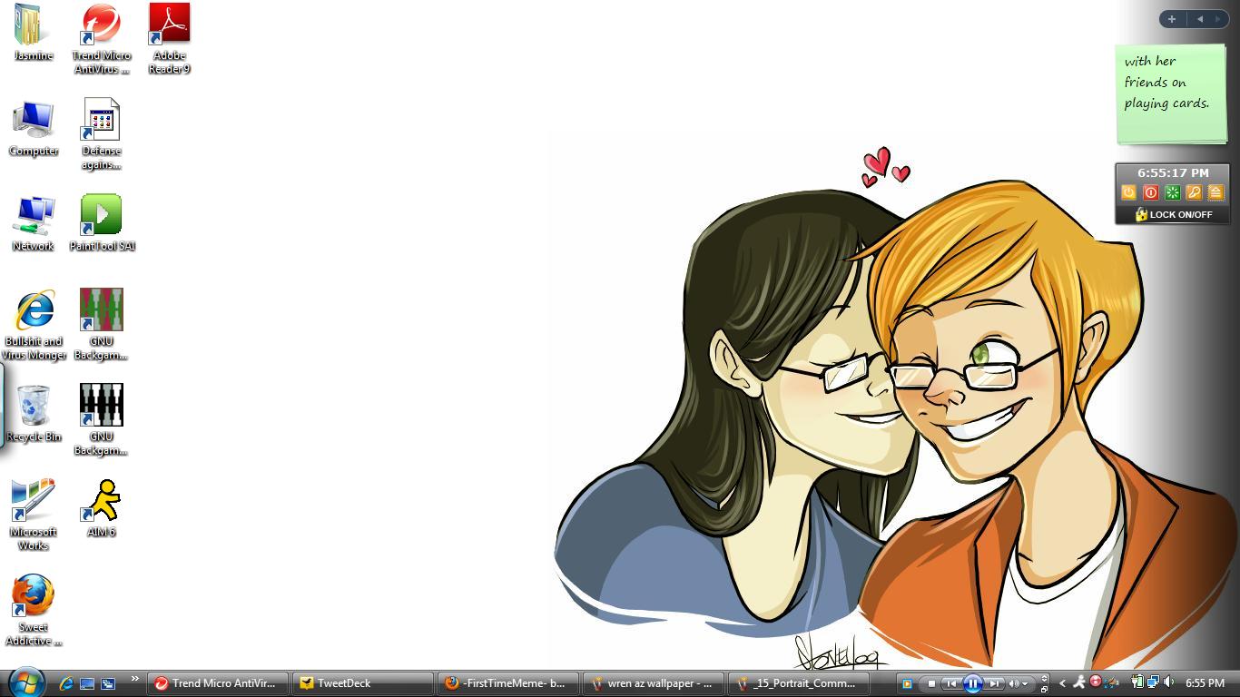 Wallpaper of kisses and fluff