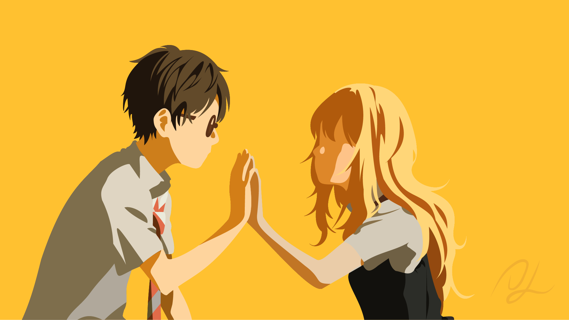 Anime 1920x1080 Shigatsu wa Kimi no Uso Miyazono Kaori Arima Kousei