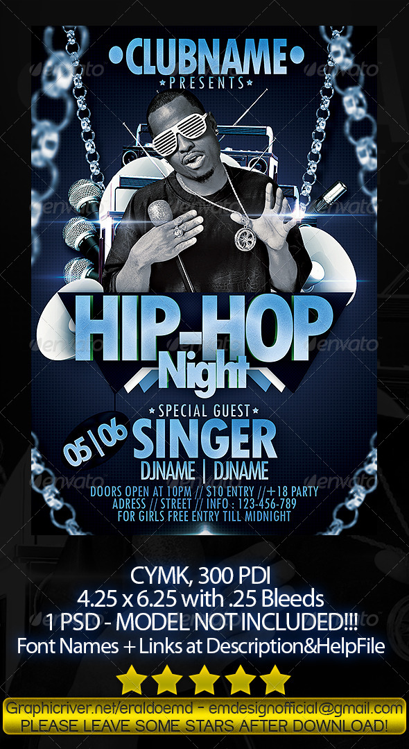 Hip - Hop Night Flyer PSD