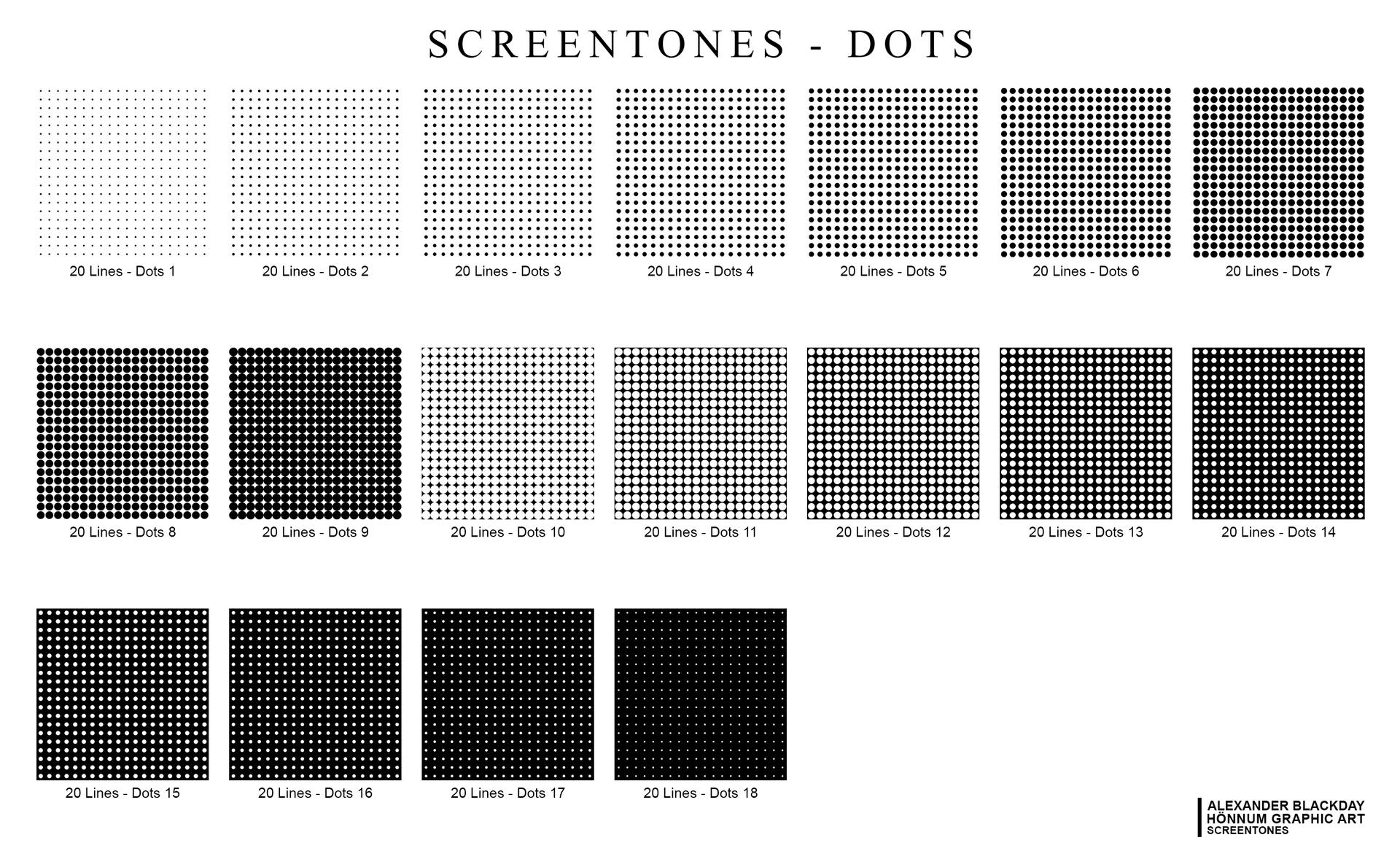 Manga Screentones Dots No. 4 / 20 Lines - Download by Alexander ...