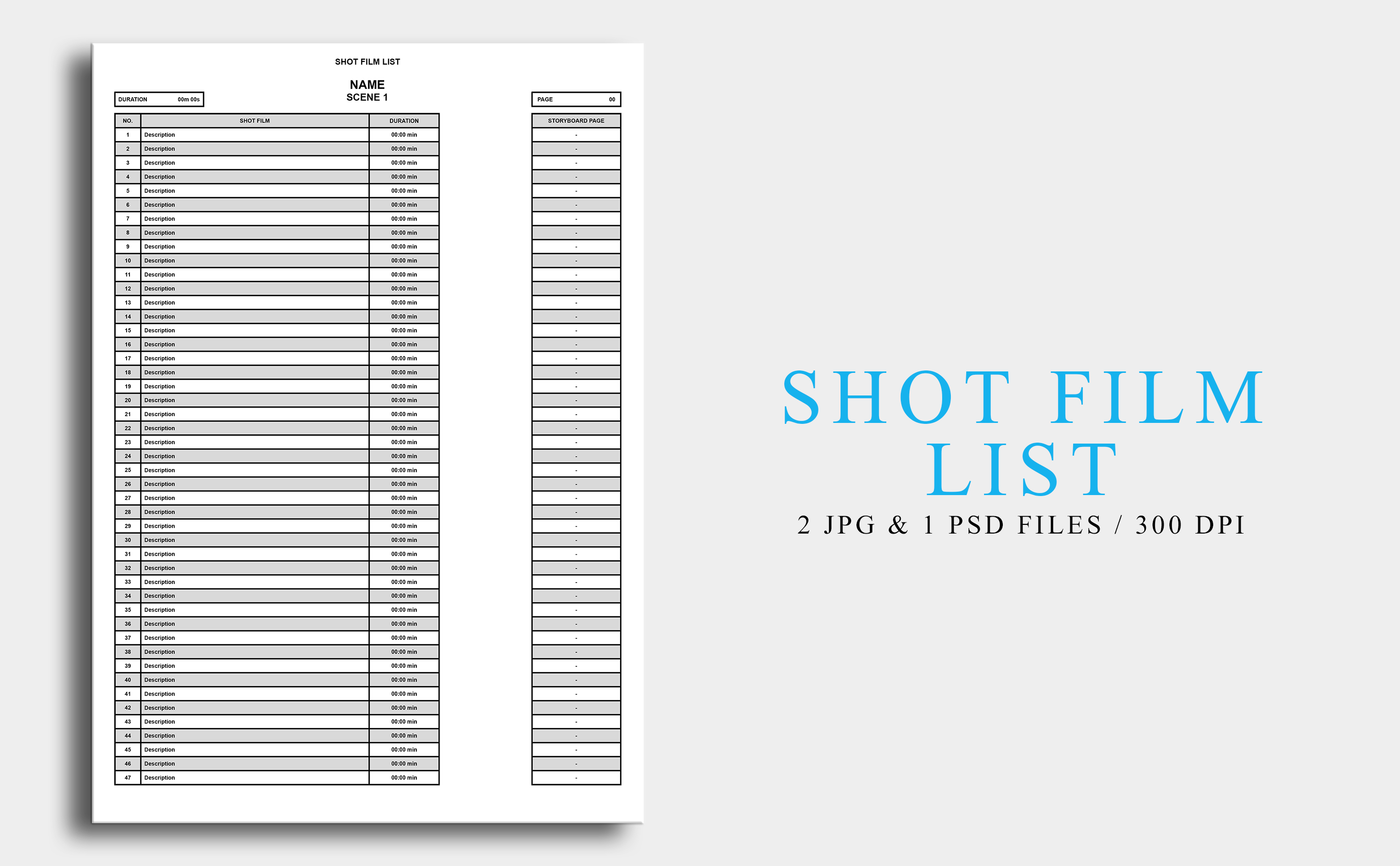 Shot Film List Template - Free Download by Alexander-Blackday on DeviantArt