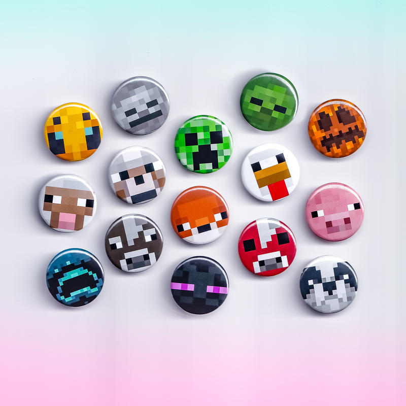 Minecraft Button Pins by Kyrakita on DeviantArt