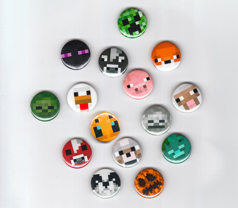 Minecraft Button Pins by PassionPocketPet on DeviantArt