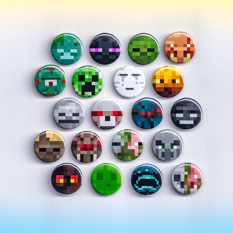 Pin Minecraft Design Minecraft Enemies Button Pins by Kyrakita on DeviantArt