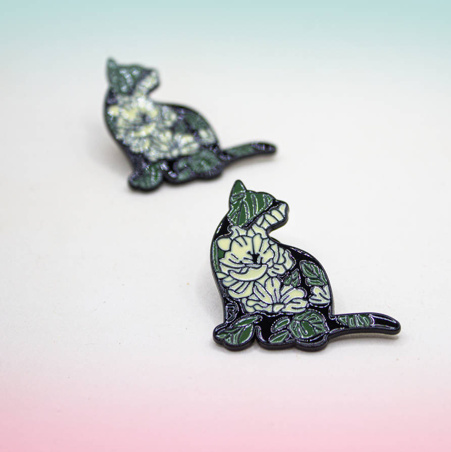 Pin Cat Rtist Floral Cat Enamel Pins by PassionPocketPet on DeviantArt