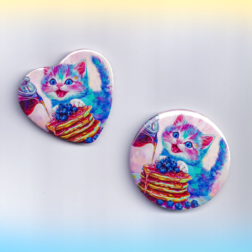 Pancake Kitty Buttons