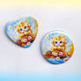 Honey Bee Kitten Buttons