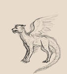 Wolf Dragon Sketch by OnHolyServiceBound