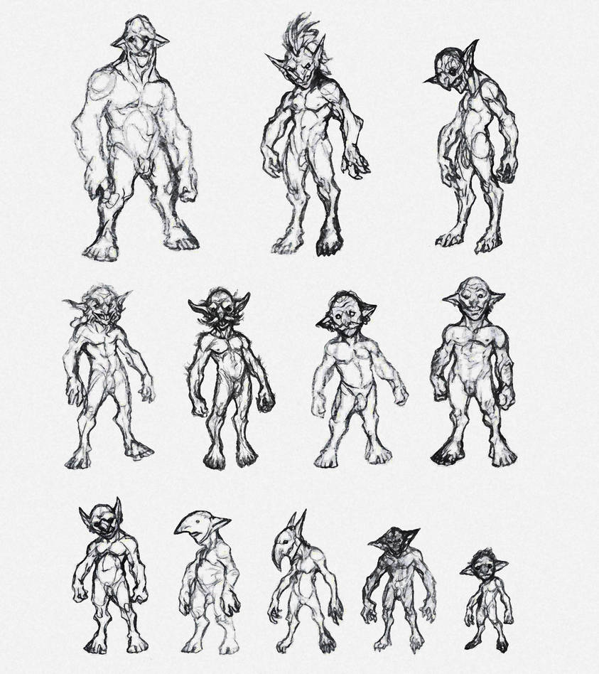 Goblinoid Sketch Races by OnHolyServiceBound on DeviantArt