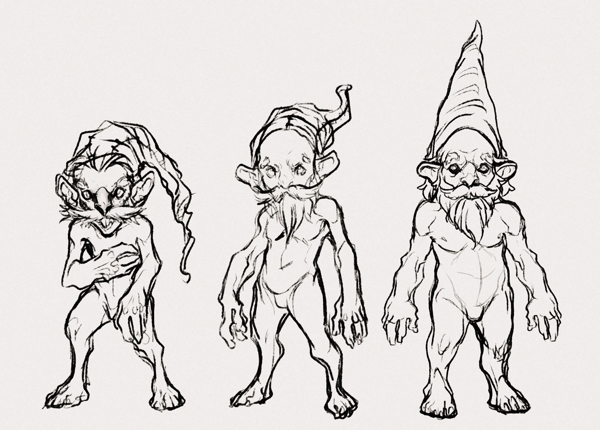 Gnome Subspecies Sketch Reference Lineup