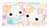 pastel kawaii cats crayons stamp