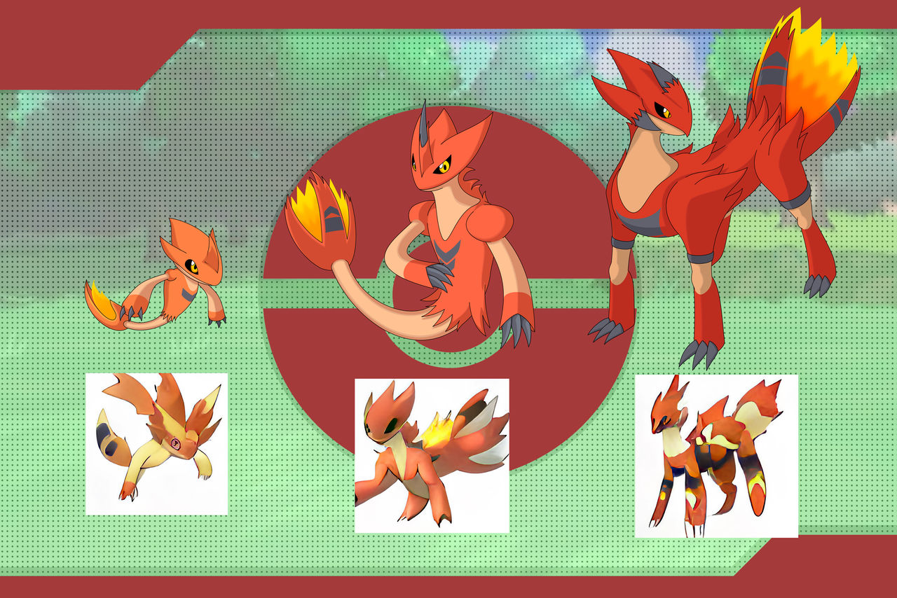A.I Fakemon - Flintail Line by MightyHunter09 on DeviantArt