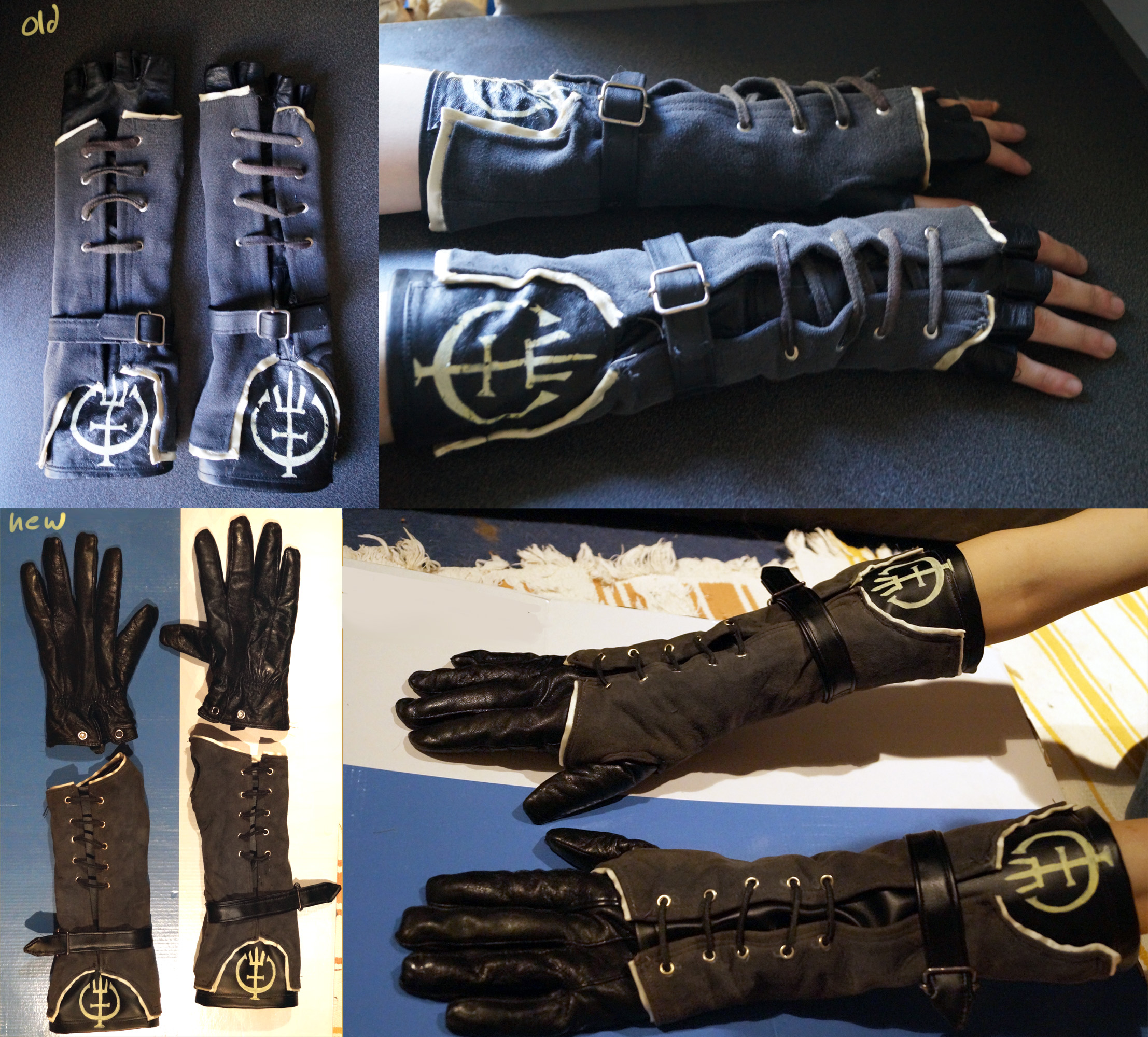 Overseer fingeless-gloves (+ new version)