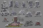 Fantasy Runestone concepts by Feivelyn