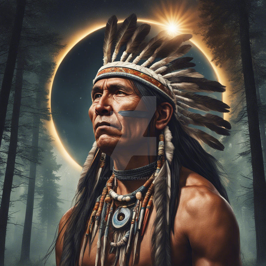 Native American under solar eclipse by Nativelight on DeviantArt