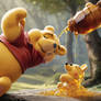 winnie the pooh with honey digital illustration
