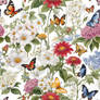 illustration of butterflies and flowers drawing