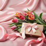 pink gift romantic with tulips valentines