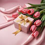 pink gift romantic with tulips valentines