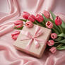 pink gift romantic with tulips valentines