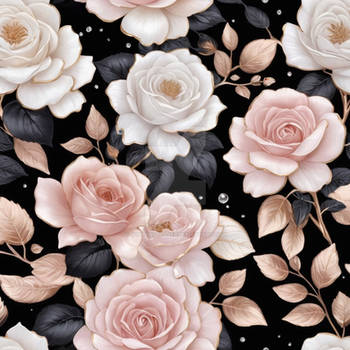 black and white roses pattern nature