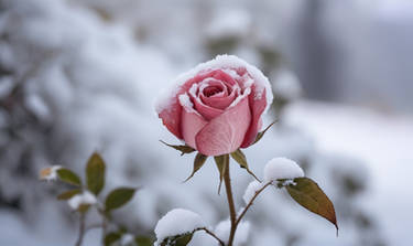 frozen rose wallpaper nature