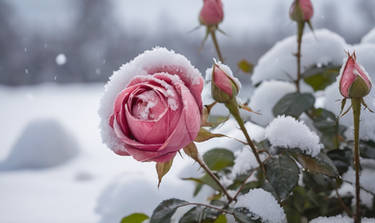 frozen rose wallpaper nature