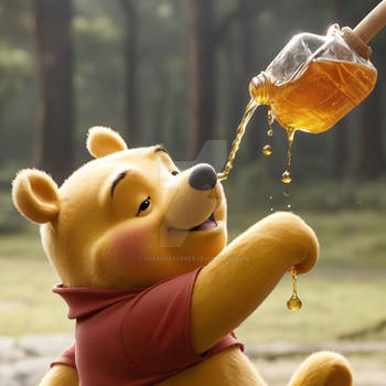 winnie the pooh honey digital illustration