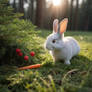 Cute rabbit in nature digital