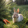 Cute rabbit in nature digital