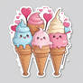 cartoon ice cream cones 3D