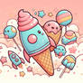 sweet icecream chibified cartoon