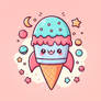 sweet icecream chibified cartoon