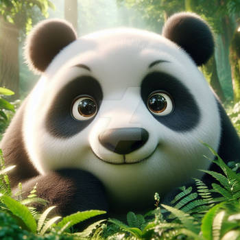 panda in the jungle