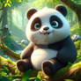 panda in the jungle