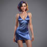 girl in glamorous dress babe model 3D