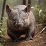 wombat running in natural habitat cute