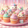 kawaii cupcakes cgi pastel sweet food