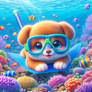 scuba diving puppy cute dog animal cgi