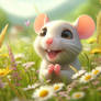 cute mouse in meadow cute