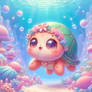 sweet turtle under the sea chibified cute