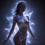 futuristic topless babe model girl 3D