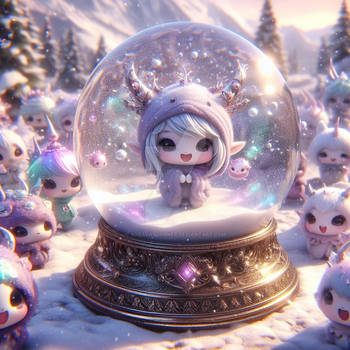 cute snowglobe kawaii cgi