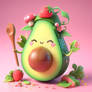 avocado kawaii pastel cgi model